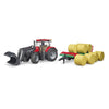 Bruder - Tractor Case Ih Optum 300 Cvx Cu Incarcator Frontal Si Remorca Transport Cu 8 Baloti