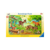 Puzzle tip rama puiuti de animale in padure 15 piese